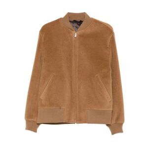 LARDINI Men's Full-Zip Bomber Jacket with Ribbed Trim Men BROWN Outerwear